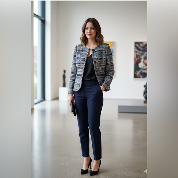 Lafayette 148 Tweed Silk Blend Blazer Size 10 - Picture 1 of 5